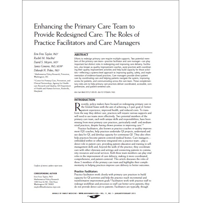 Enhacing the primary care team