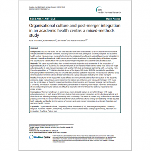 Organisational culture and merger